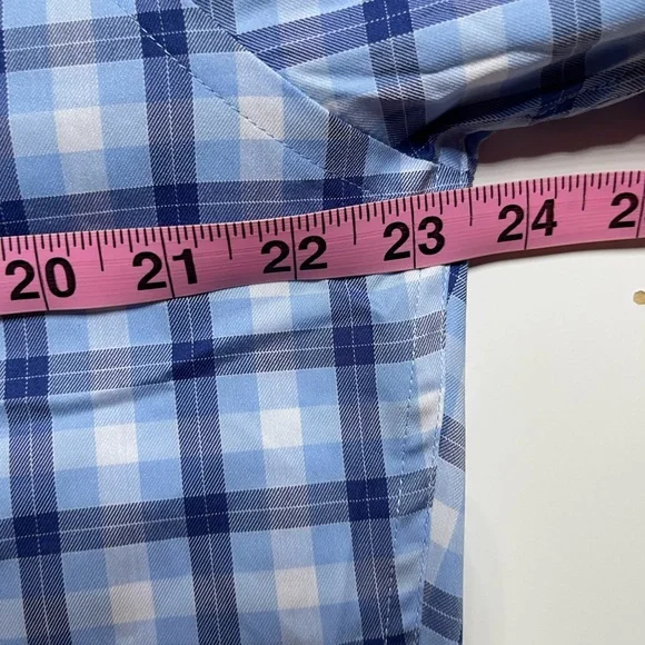 Peter Millar Men Crown Lite Performance Tech Shirt Stretch Check Size M - Picture 7 of 11